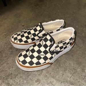 Platform Vans Checkered Slip Ons